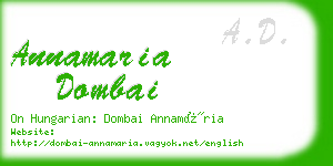 annamaria dombai business card